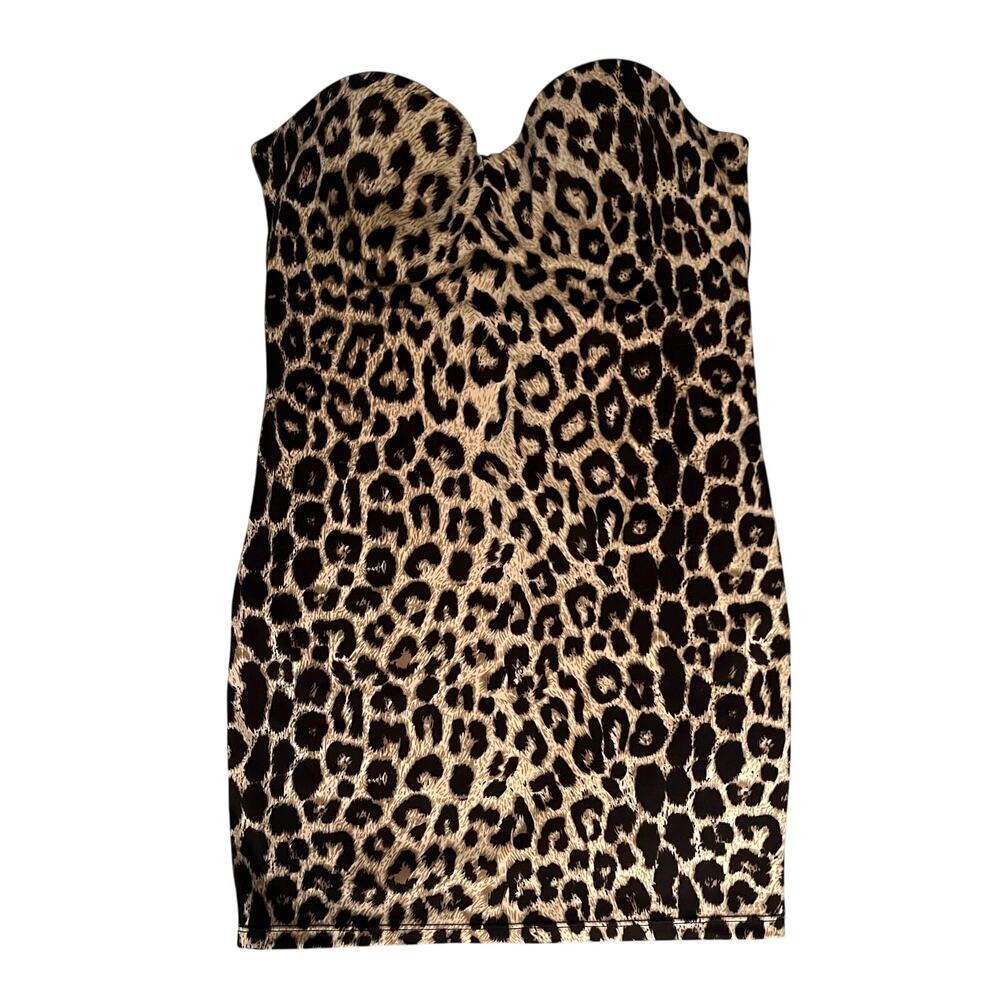 F.I.T. Lightly Padded Cheetah Shaping Strapless Slip 36 B/C Medium